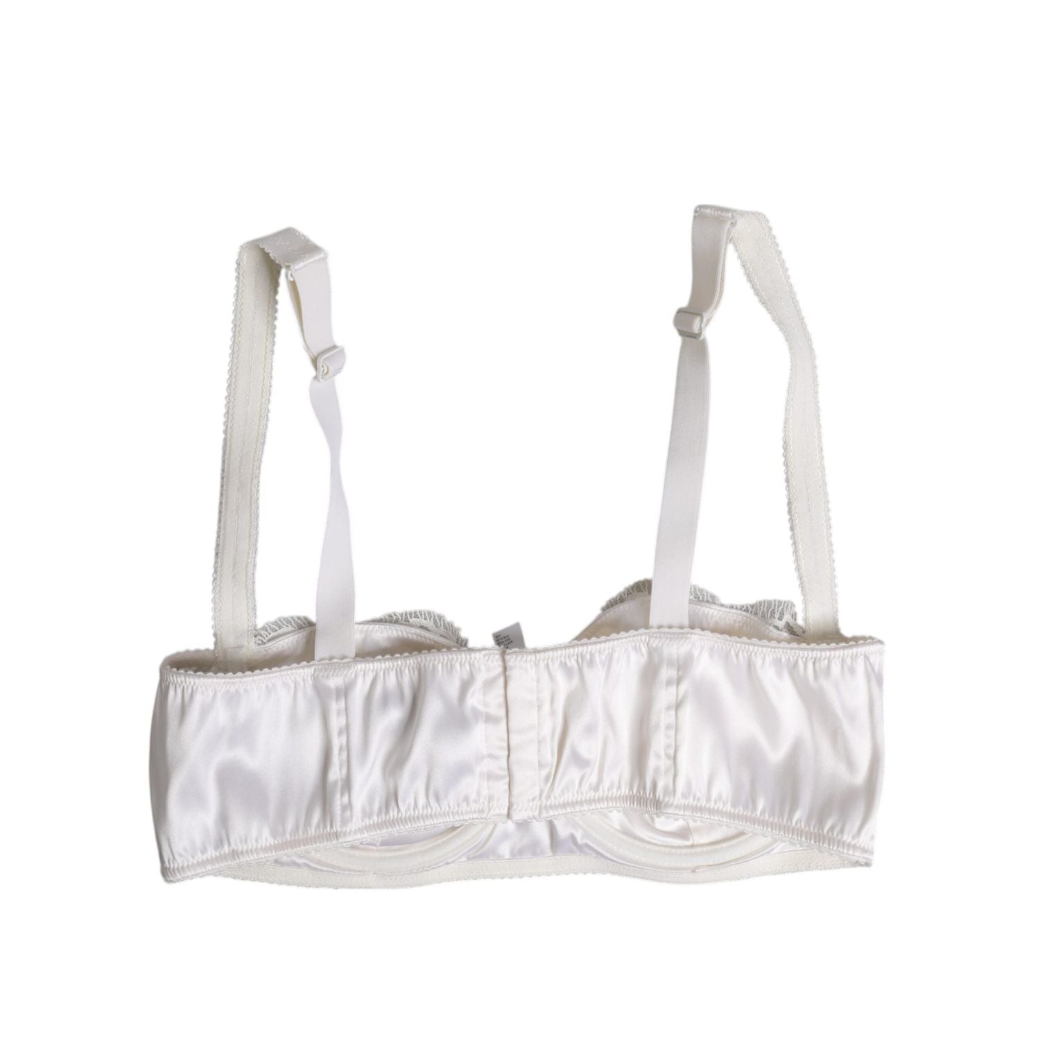Dolce & Gabbana White Silk Underwired Balconette Bra Underwear