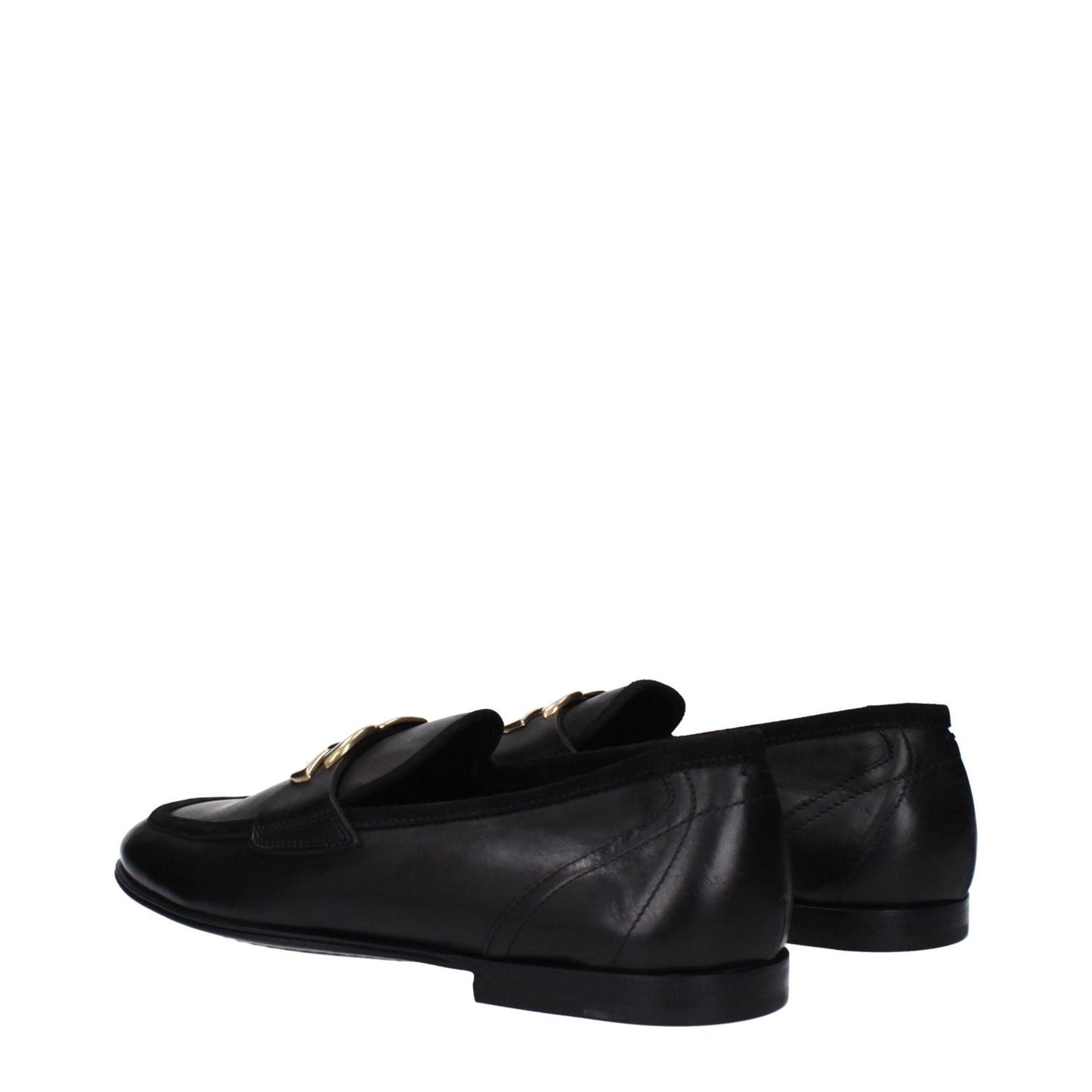 Dolce & Gabbana Black Leather Slip-On Loafers DO-14884928127241-EU40/US7