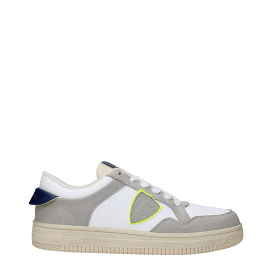 Philippe Model White Leather Sneakers with front and back logos, vintage effect, MPN LYLUCXTB230, code F83318.