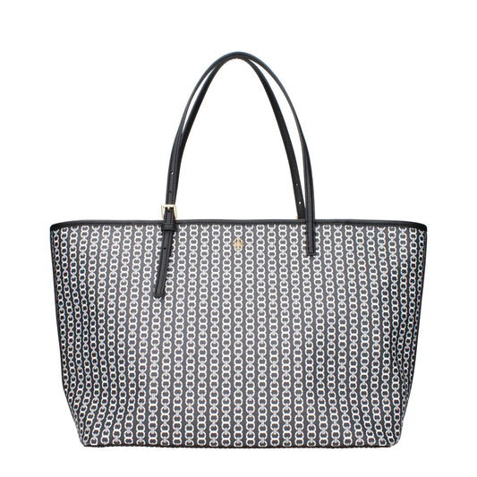 Stylish geometric pattern tote bag with dual handles on a white background.