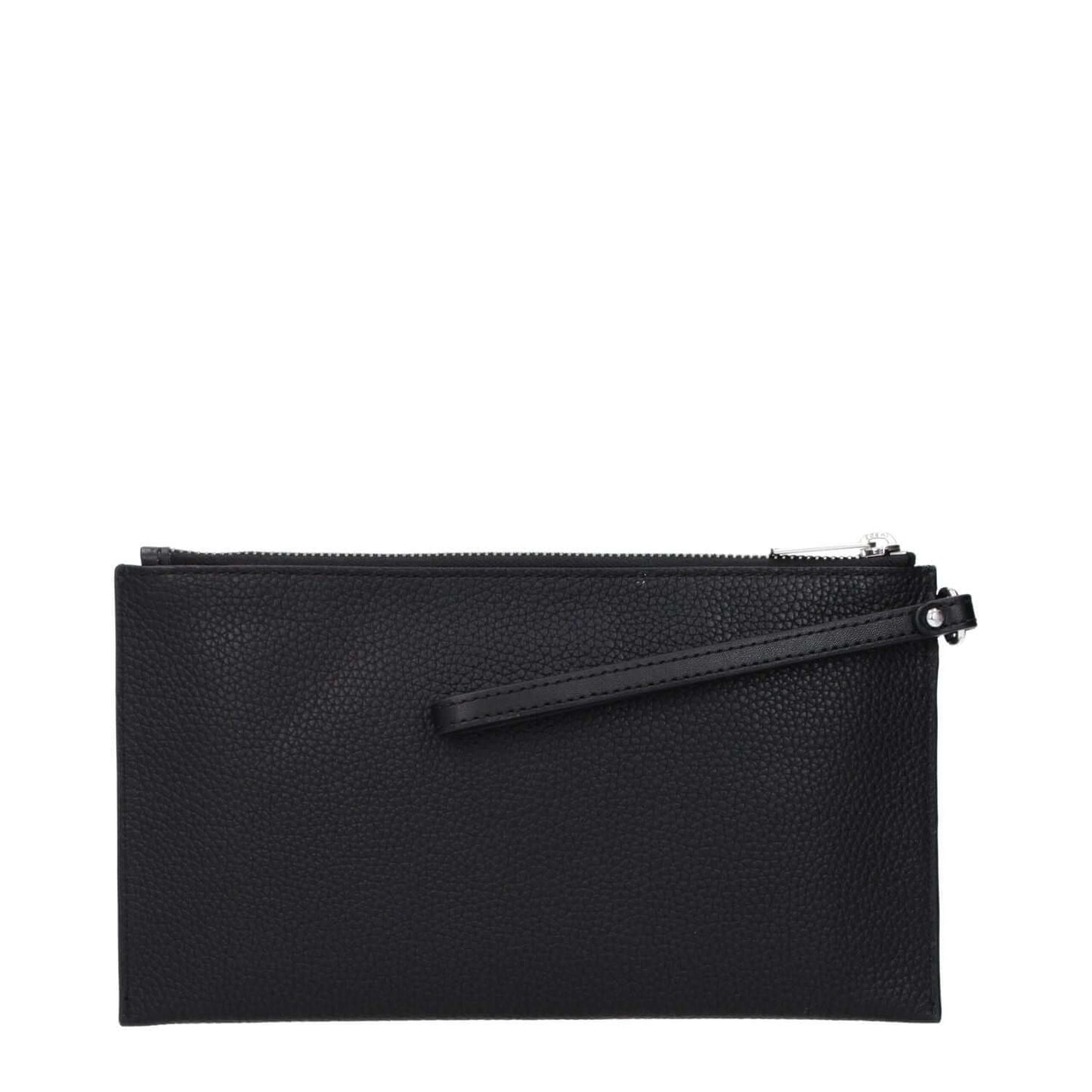 Michael Kors Black Leather Clutch Bag with front logo, MPN 35S4STVW3LBLACK, code F83404