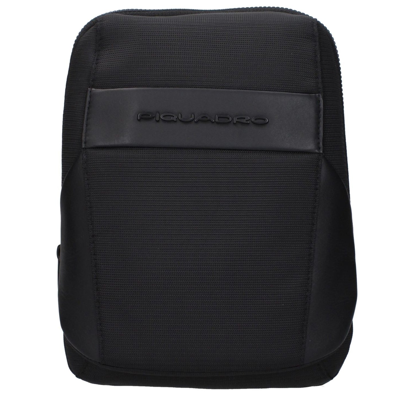 Piquadro Black Fabric Crossbody Bag with front logo and adjustable shoulder strap, MPN CA5747S117N, code F83514.