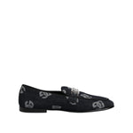 Dolce & Gabbana Blue Logo Cotton Loafers Formal Dress Shoes MV7728-42