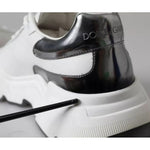 Dolce & Gabbana White Silver Leather Sport DAYMASTER Sneakers MV5692-40.5