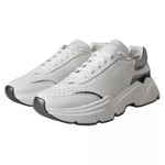 Dolce & Gabbana White Silver Leather Sport DAYMASTER Sneakers MV5692-40.5