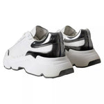 Dolce & Gabbana White Silver Leather Sport DAYMASTER Sneakers MV5692-40.5