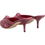 Dolce & Gabbana Pink Leather Heels Slides Sandals Shoes LA11470-36