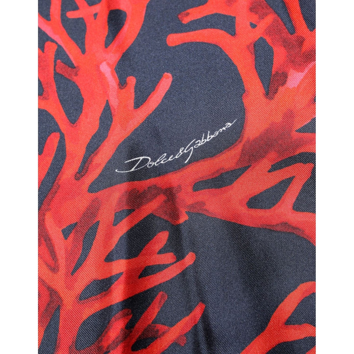 Dolce & Gabbana Navy Red Silk Coral Print Pullover Sweater TSH90635-52