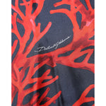 Dolce & Gabbana Navy Red Silk Coral Print Pullover Sweater TSH90635-52