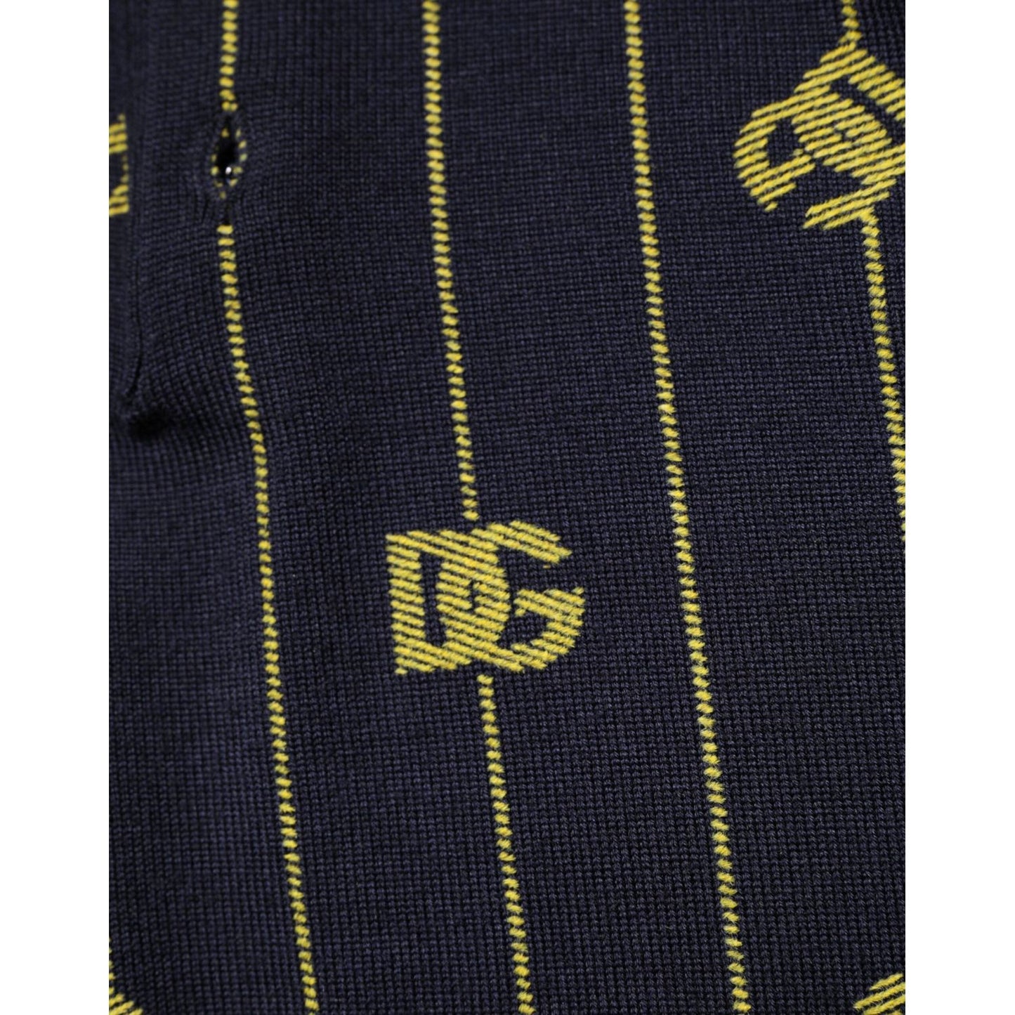 Dolce & Gabbana Black Logo Jacquard Knitted Polo Shirt T-shirt TSH91202-48