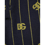 Dolce & Gabbana Black Logo Jacquard Knitted Polo Shirt T-shirt TSH91202-48