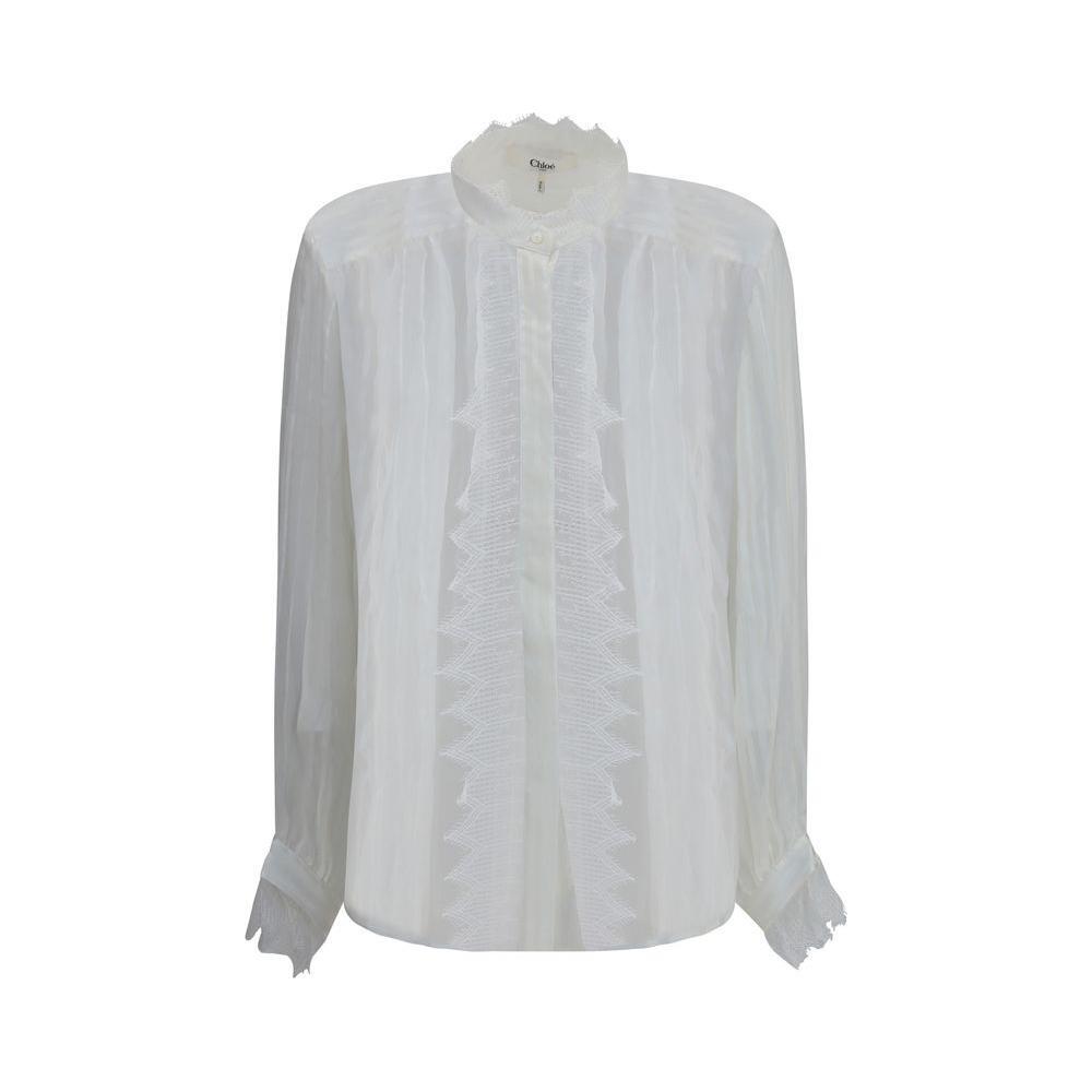 Chloé Ruffled silk muslin and lace Blouse CH-CH25AHT38917107-IT36 | XS