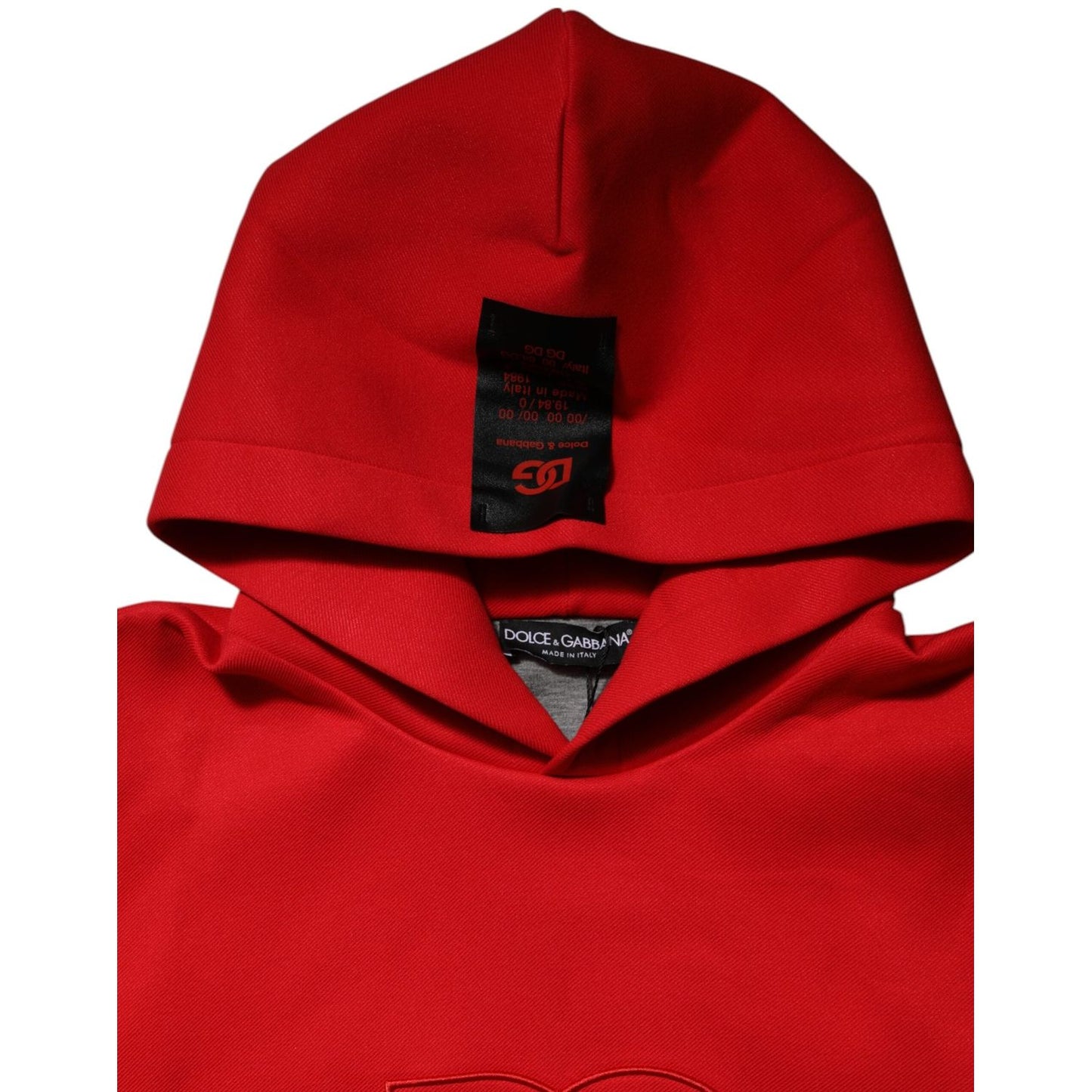 Dolce & Gabbana Red DG Logo Hooded Men Sweatshirt Sweater TSH90752-52