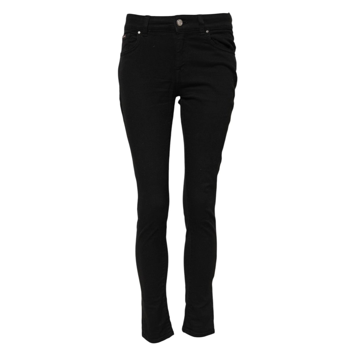 Dolce & Gabbana Black Cotton Skinny Mid Waist Denim Jeans