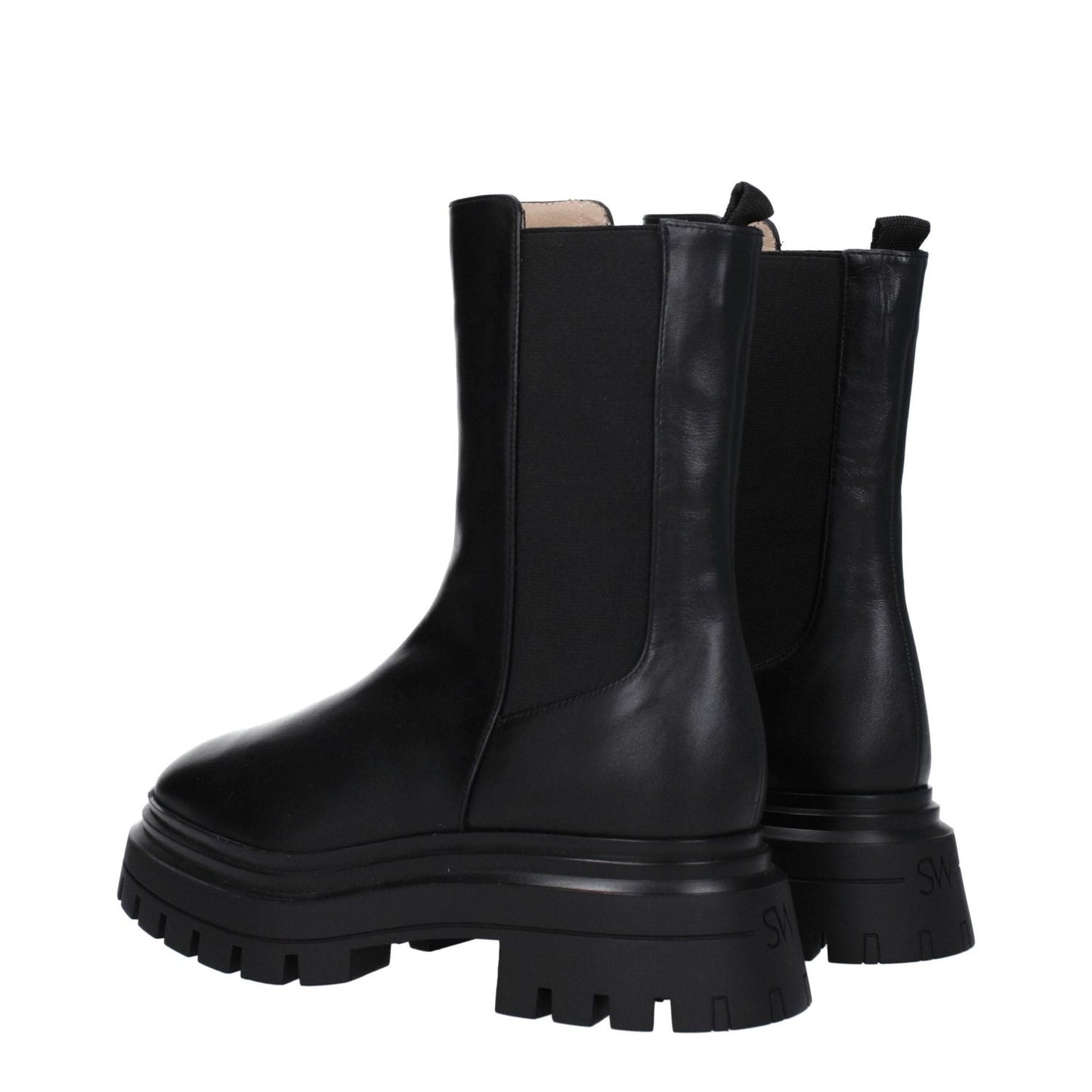 Stuart Weitzman Black Leather Ankle Boots ST-8547447865609-EU39/US9