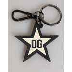 Dolce & Gabbana White Black DG Logo Star Rubber Men's Keychain Keyring SMY11226