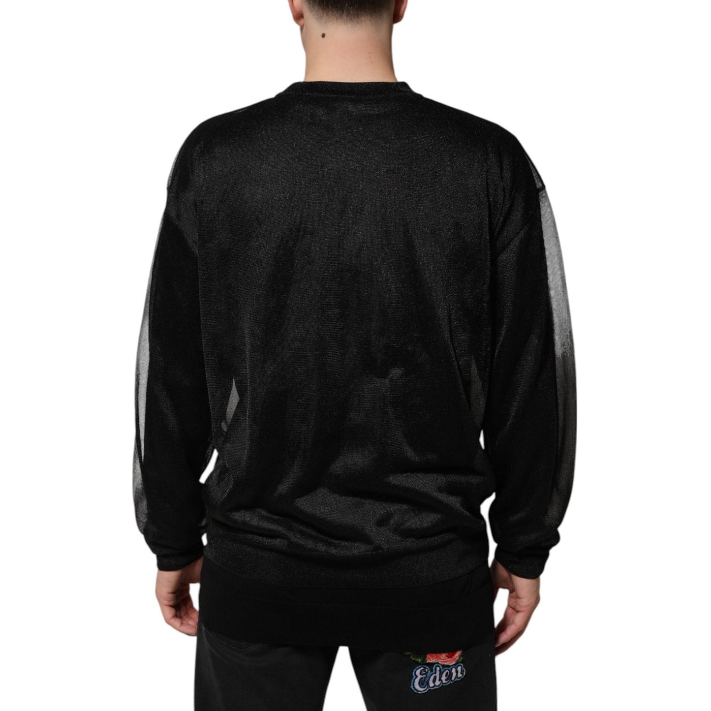 Dolce & Gabbana Black Polyester Pullover Sweatshirt Sweater TSH90588-52