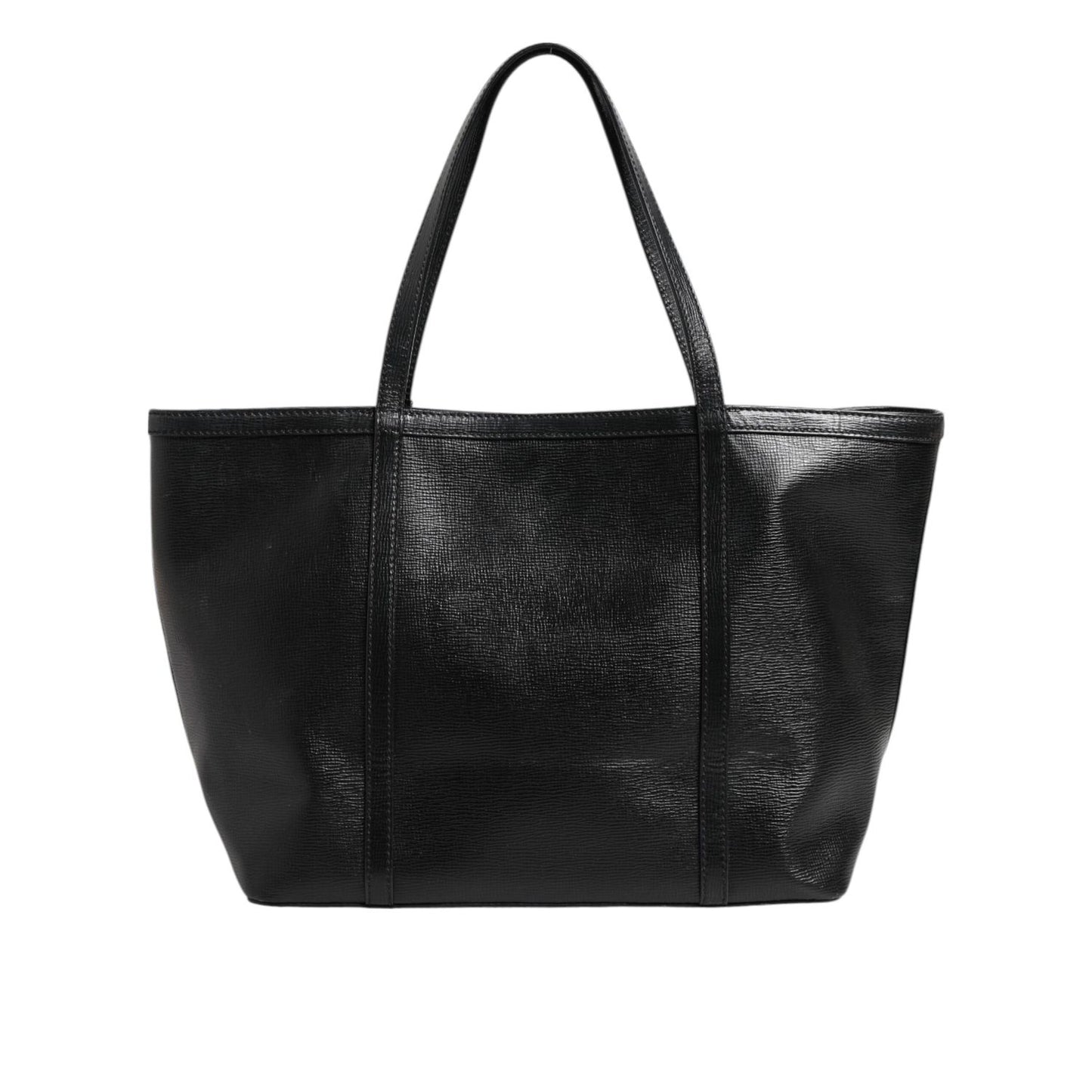 Dolce & Gabbana Black Leather Miss Escape Shopping Tote Women Borse Bag BAG4735