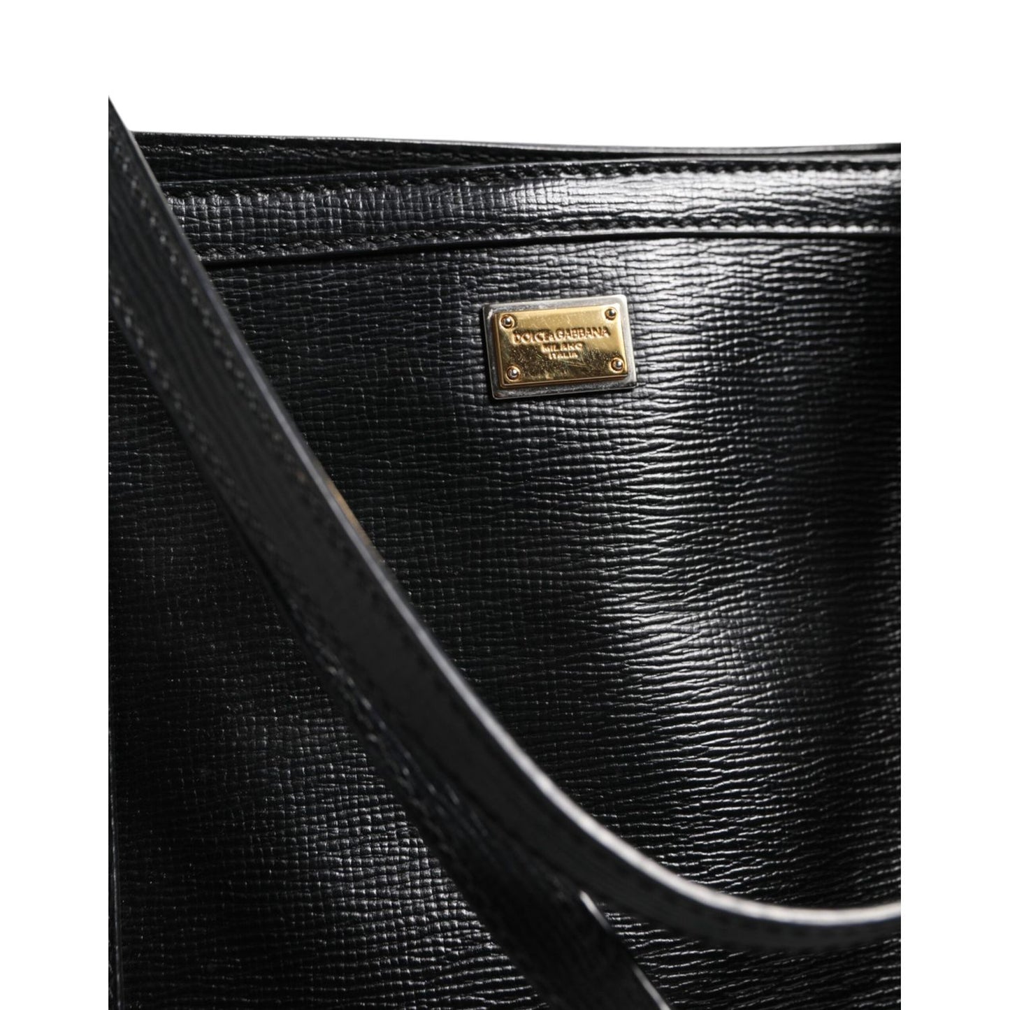 Dolce & Gabbana Black Leather Miss Escape Shopping Tote Women Borse Bag BAG4735