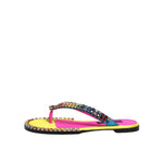 Dolce & Gabbana Multicolor Rhinestone Flip Flop Flat Sandals Shoes