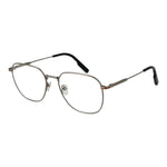 Ermenegildo Zegna Silver Men Glasses Frame, full-rim geometric design, titanium silver frame with demo lenses, size 54-18-145.