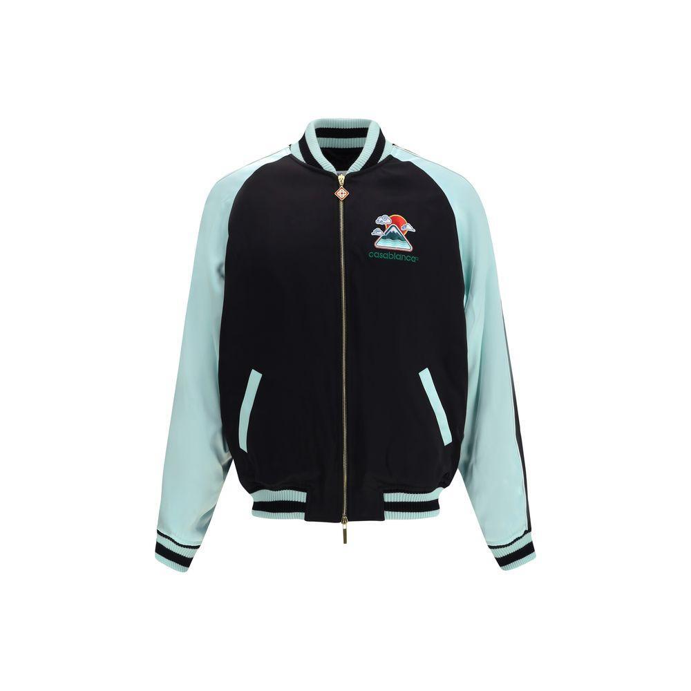 Casablanca Two-tone satin bomber Jacket CA-MPF25JK38301BLACK-L