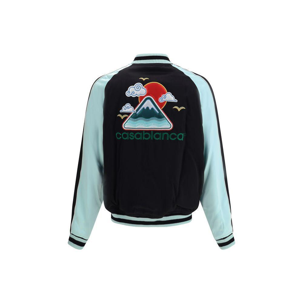 Casablanca Two-tone satin bomber Jacket CA-MPF25JK38301BLACK-L