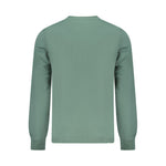 Back view of Timberland Green Cotton Men T-Shirt with long sleeves and crew neck, showcasing casual style and quality craftsmanship.