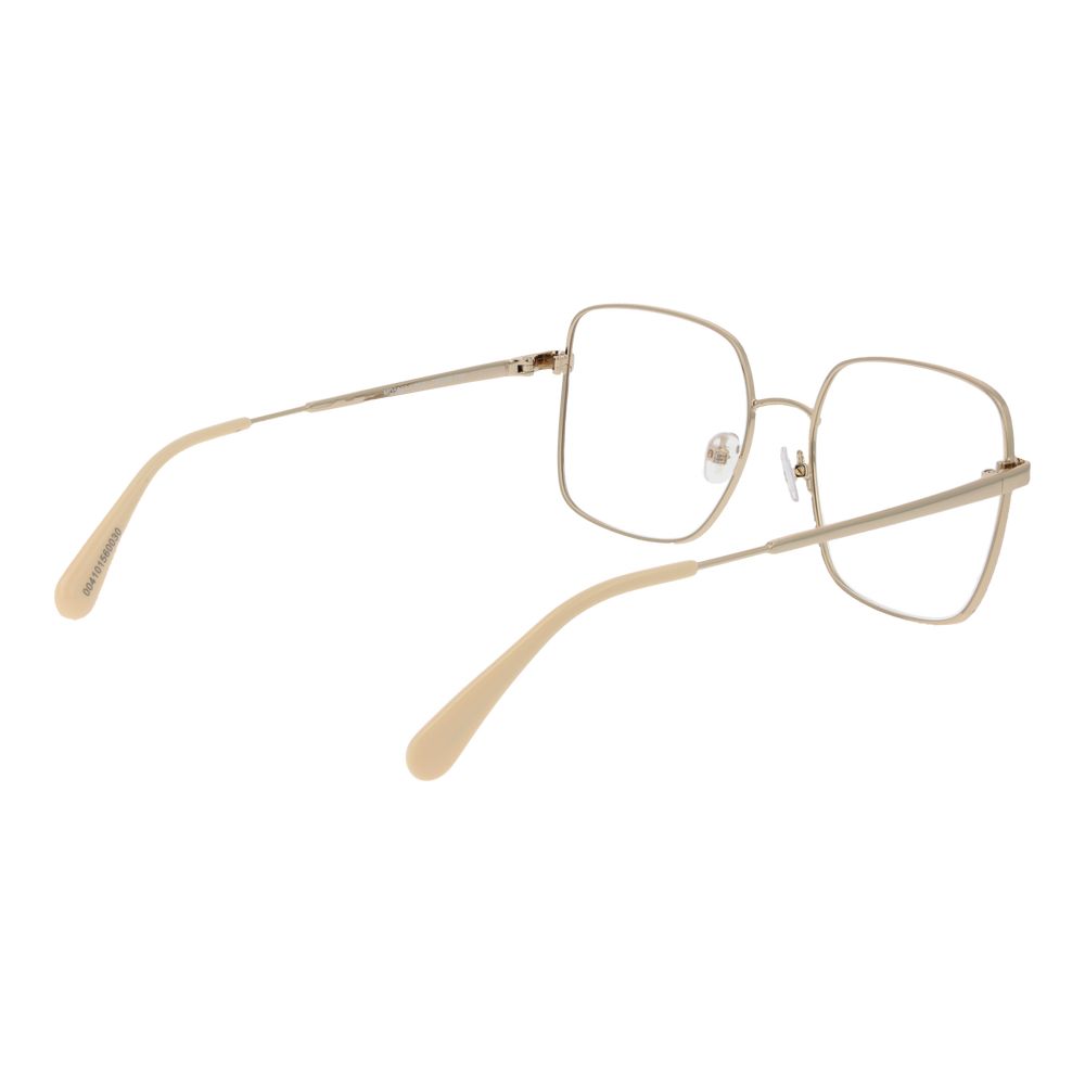 Max & Co Gold Metal Glasses (Frames) with square full-rim design for women, featuring gold metal frame and demo lenses, size 55-18-140.