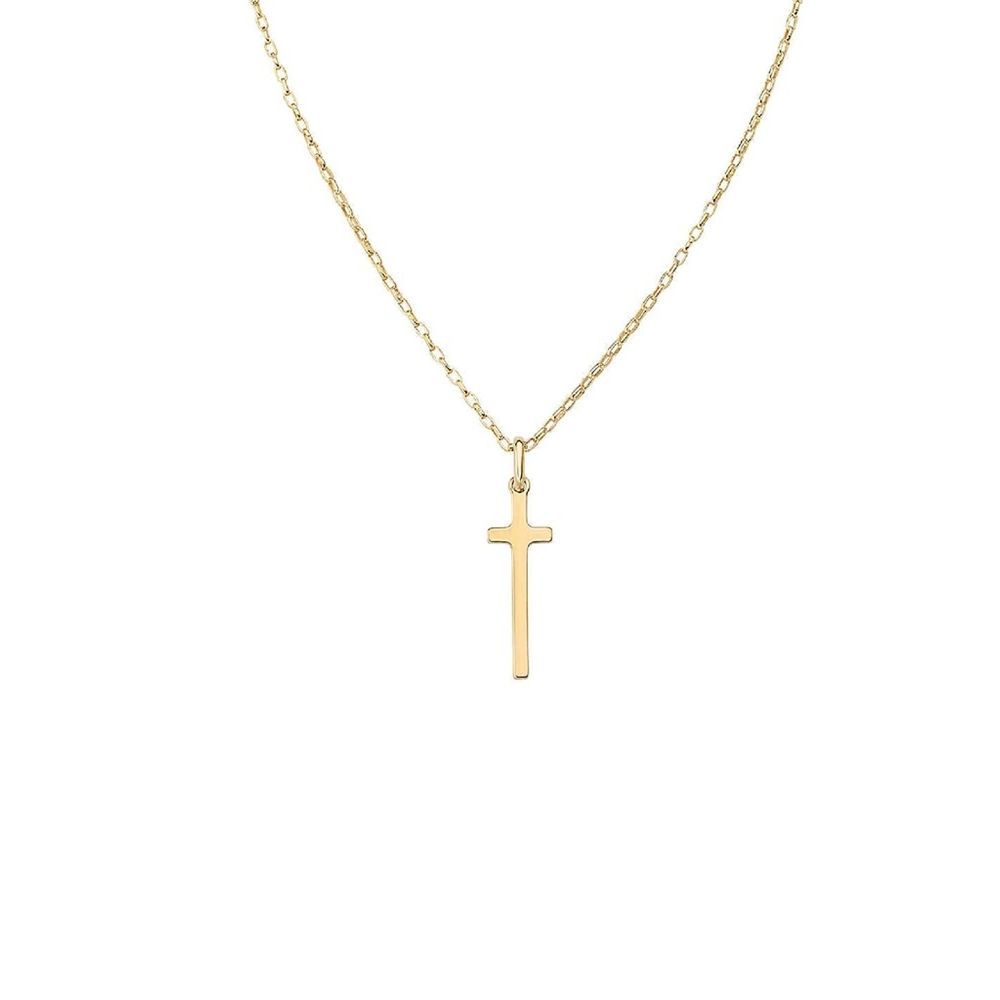AMEN JEWELRY Mod. CLCRLIG gold cross necklace on a chain