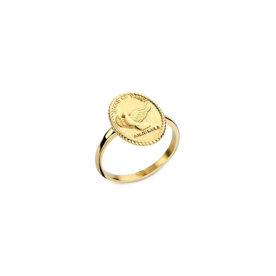 AN JEWELS JEWELRY Mod. AAC.R01Y-6 elegant gold ring with embossed design