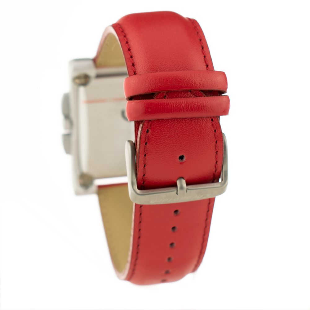Chronotech Red Leather Dress Watch