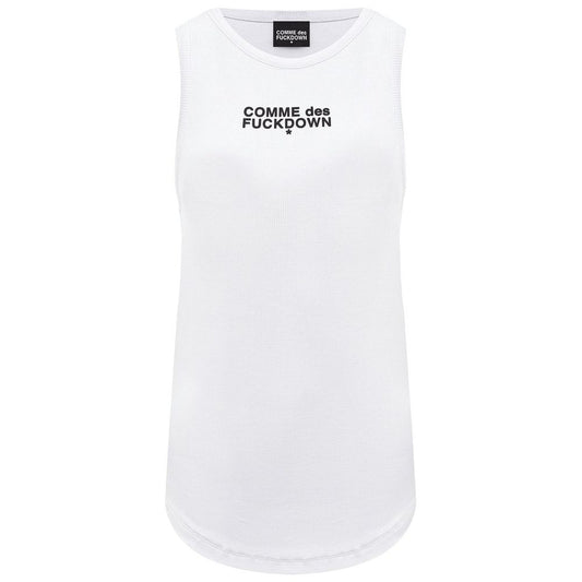Comme Des Fuckdown White Cotton Women Top