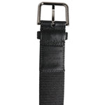 Dolce & Gabbana Black Blue DG Logo Silver Metal Buckle Belt BEL9600-95