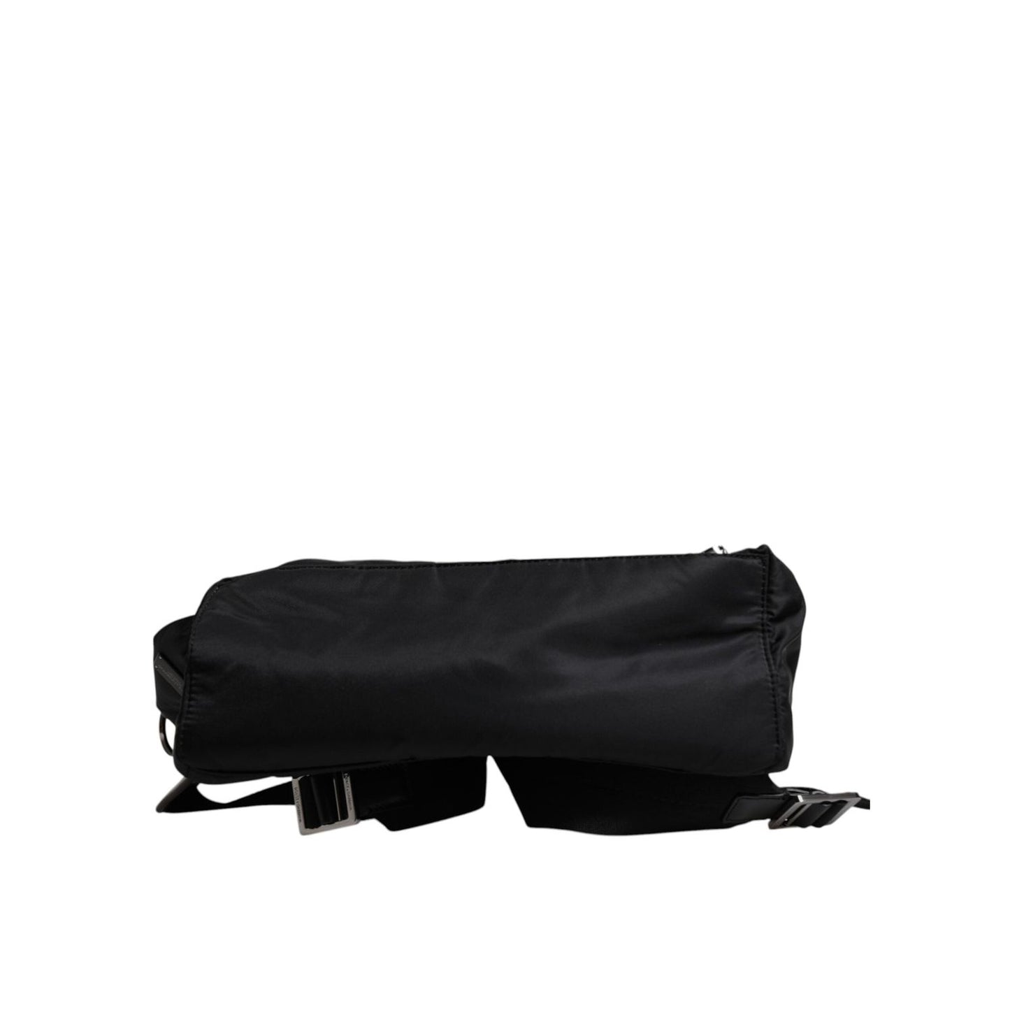 Dolce & Gabbana Black Logo Tape Polyamide School Travel Backpack Men Bag BAG4676