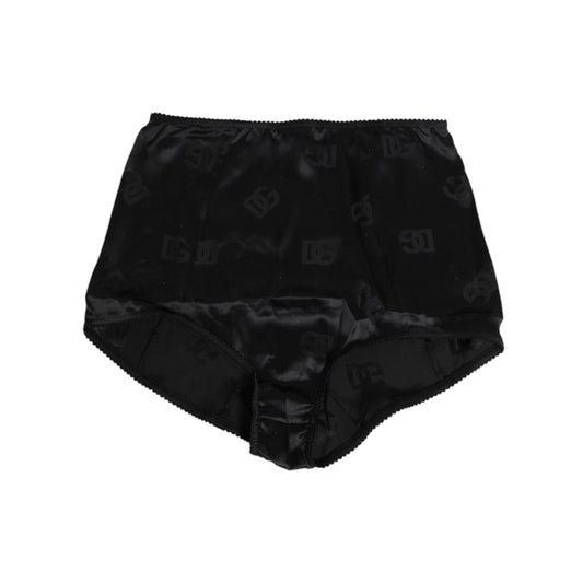 Dolce & Gabbana Black Silk Stretch High Waist Girdle Underwear