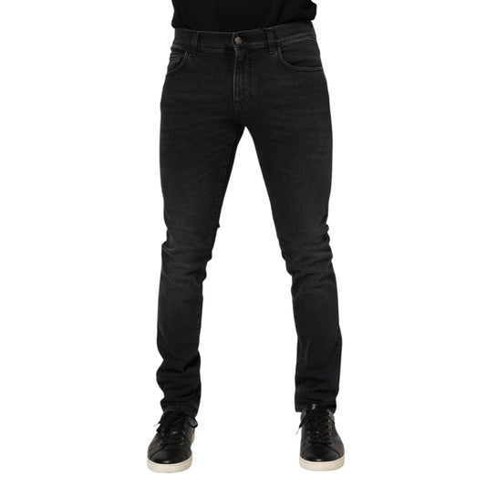 Dolce & Gabbana Black Washed Cotton Skinny Denim Jeans