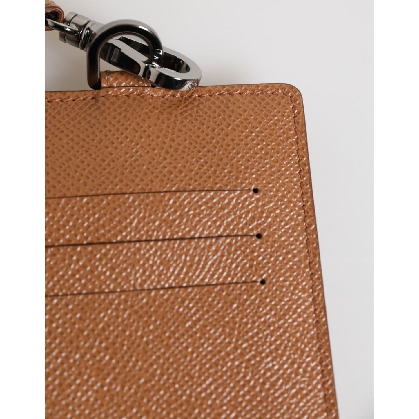 Dolce & Gabbana Dark Brown Leather Lanyard Logo Card Holder Men Wallet SMY11039
