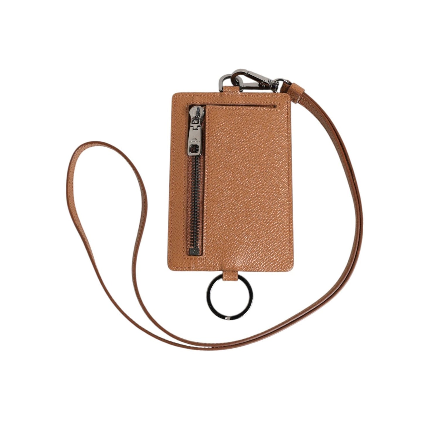 Dolce & Gabbana Dark Brown Leather Lanyard Logo Card Holder Men Wallet SMY11039
