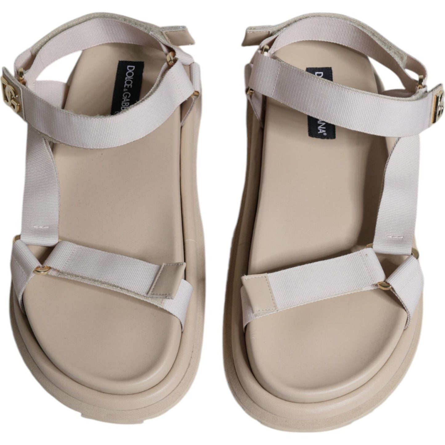 Dolce & Gabbana Beige Nappa Devotion Strap Men Sandals Shoes MV6327-44