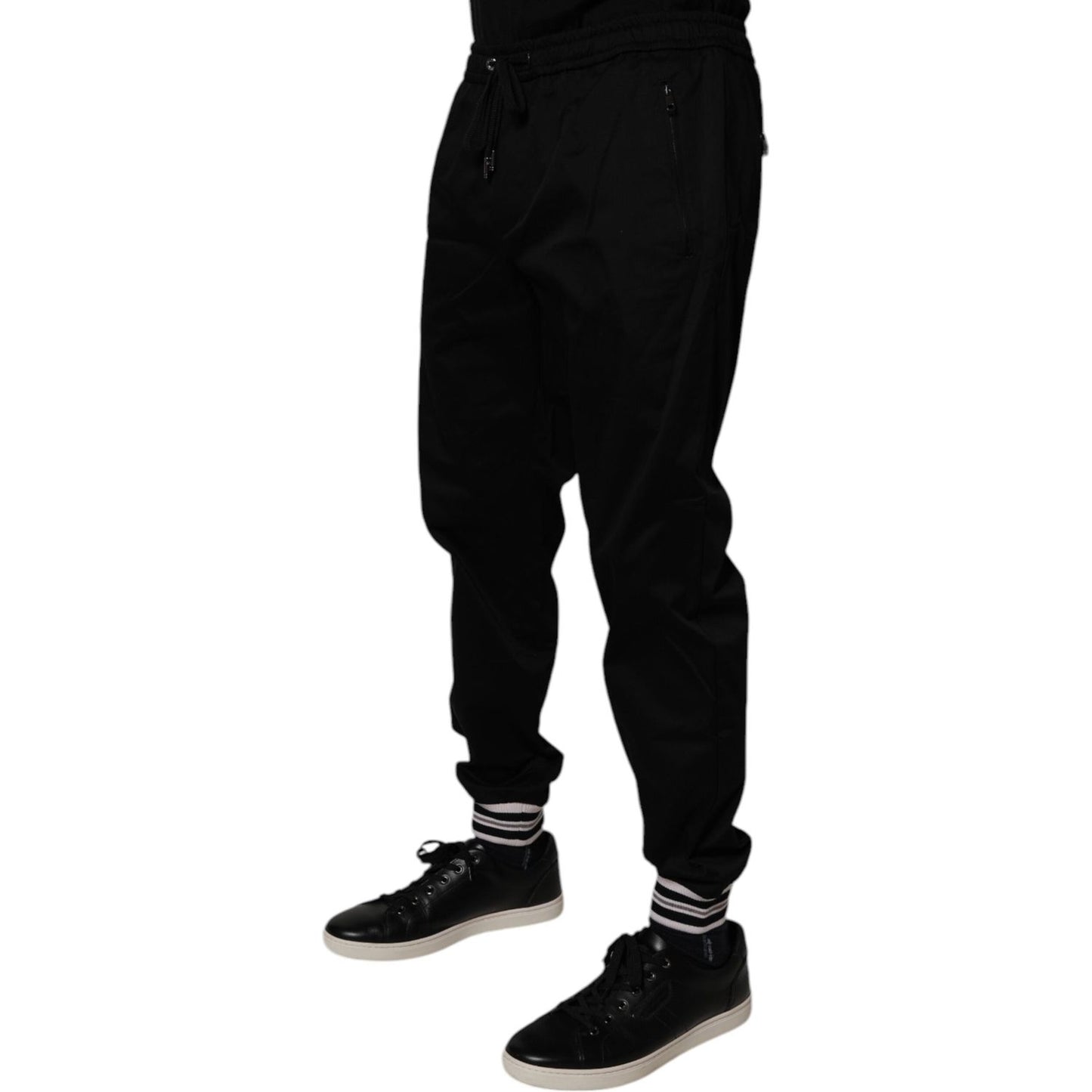 Dolce & Gabbana Black Cotton Stretch Jogger Sweatpants Pants PAN75033-50
