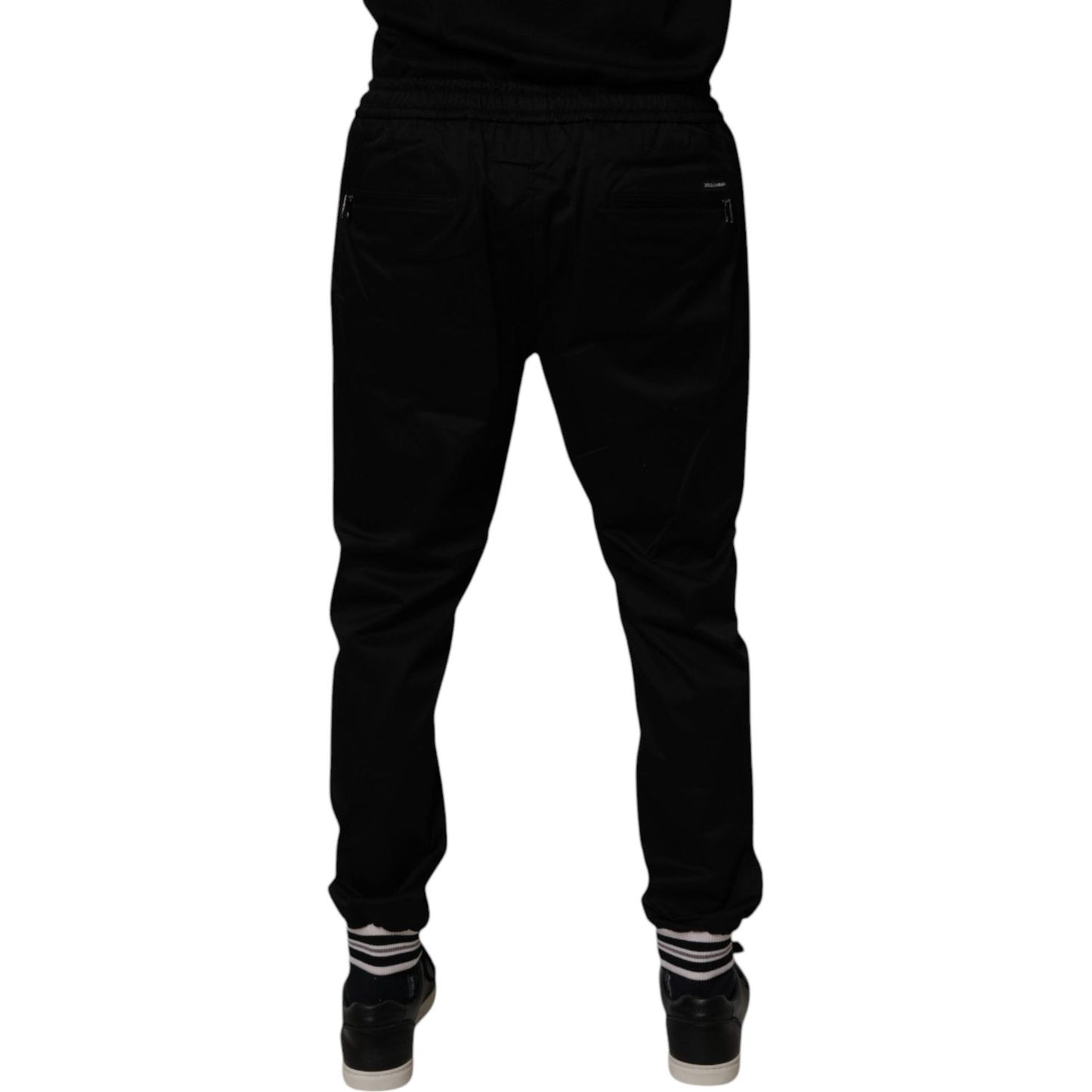 Dolce & Gabbana Black Cotton Stretch Jogger Sweatpants Pants PAN75033-50
