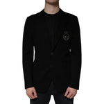 Dolce & Gabbana Black Crown Bee Single Breasted Coat Blazer JKT41243-50