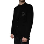 Dolce & Gabbana Black Crown Bee Single Breasted Coat Blazer JKT41243-50