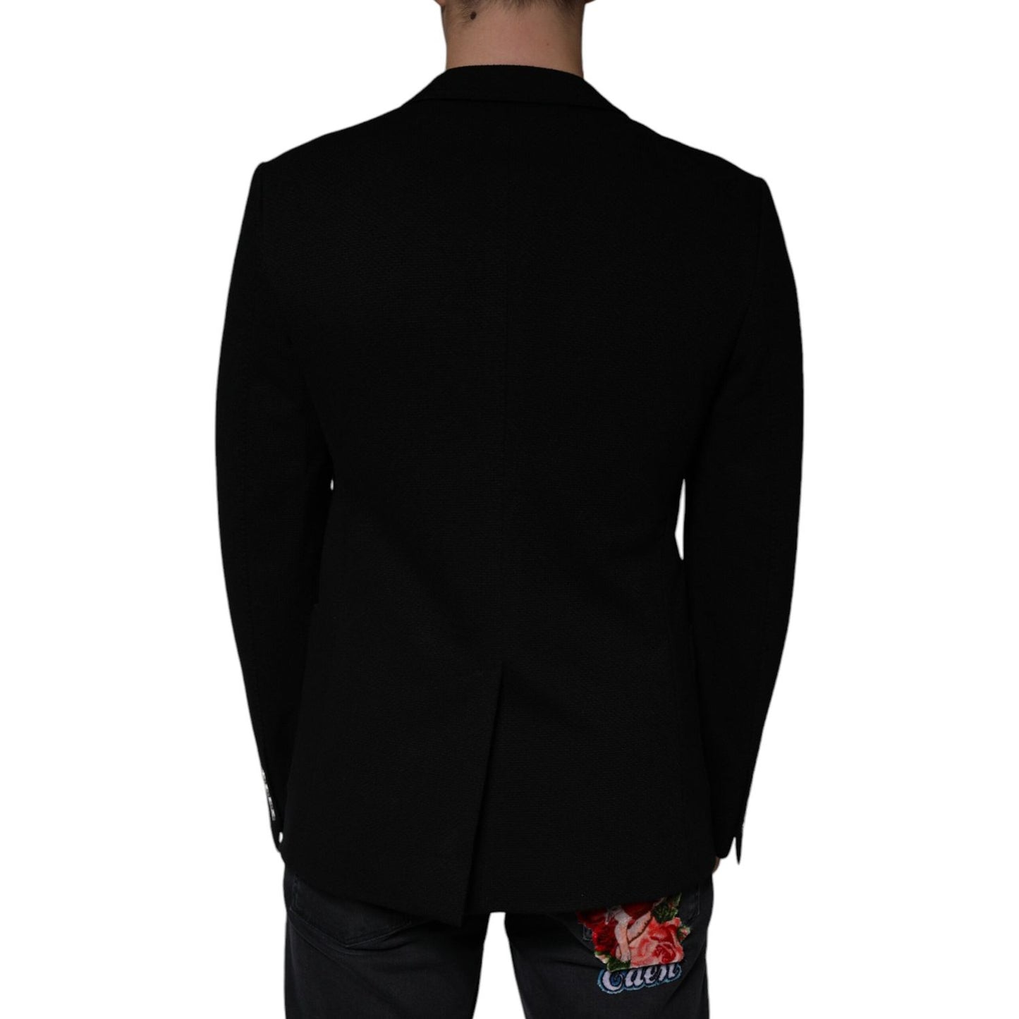 Dolce & Gabbana Black Crown Bee Single Breasted Coat Blazer JKT41243-50