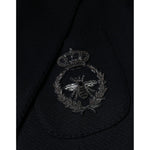 Dolce & Gabbana Black Crown Bee Single Breasted Coat Blazer JKT41243-50