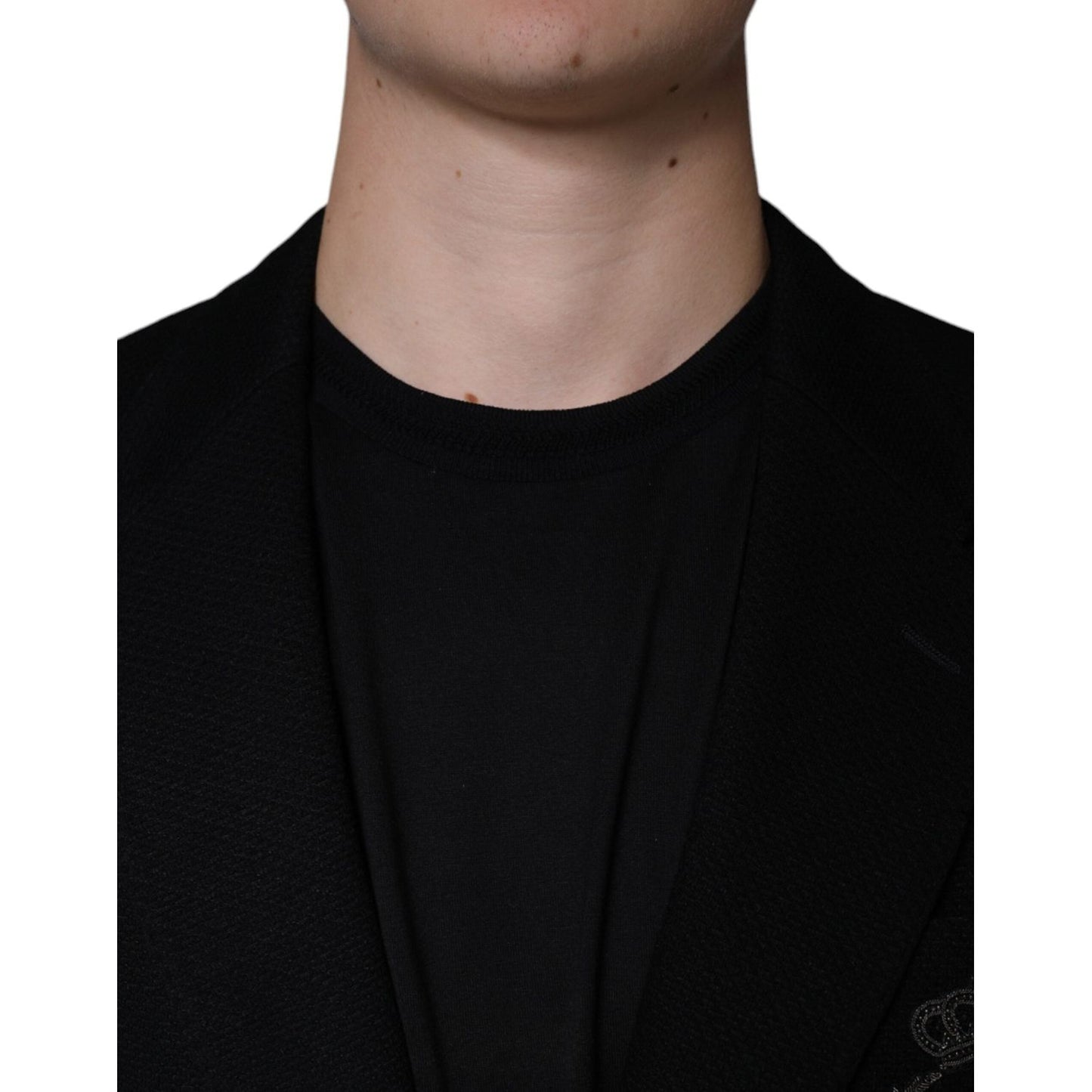 Dolce & Gabbana Black Crown Bee Single Breasted Coat Blazer JKT41243-50