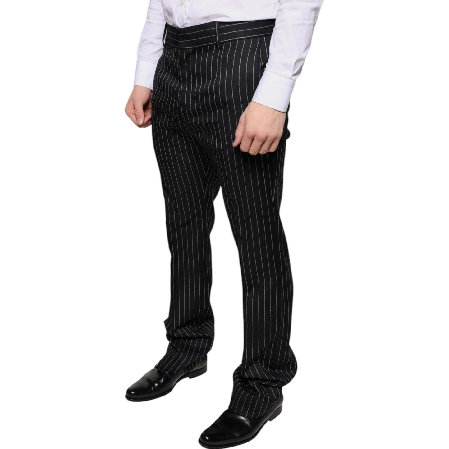 Dolce & Gabbana Black Stripes Skinny Men Dress Pants PAN75360-48