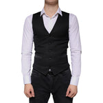 Dolce & Gabbana Black Wool Waistcoat Dress Formal Vest TSH5902-46