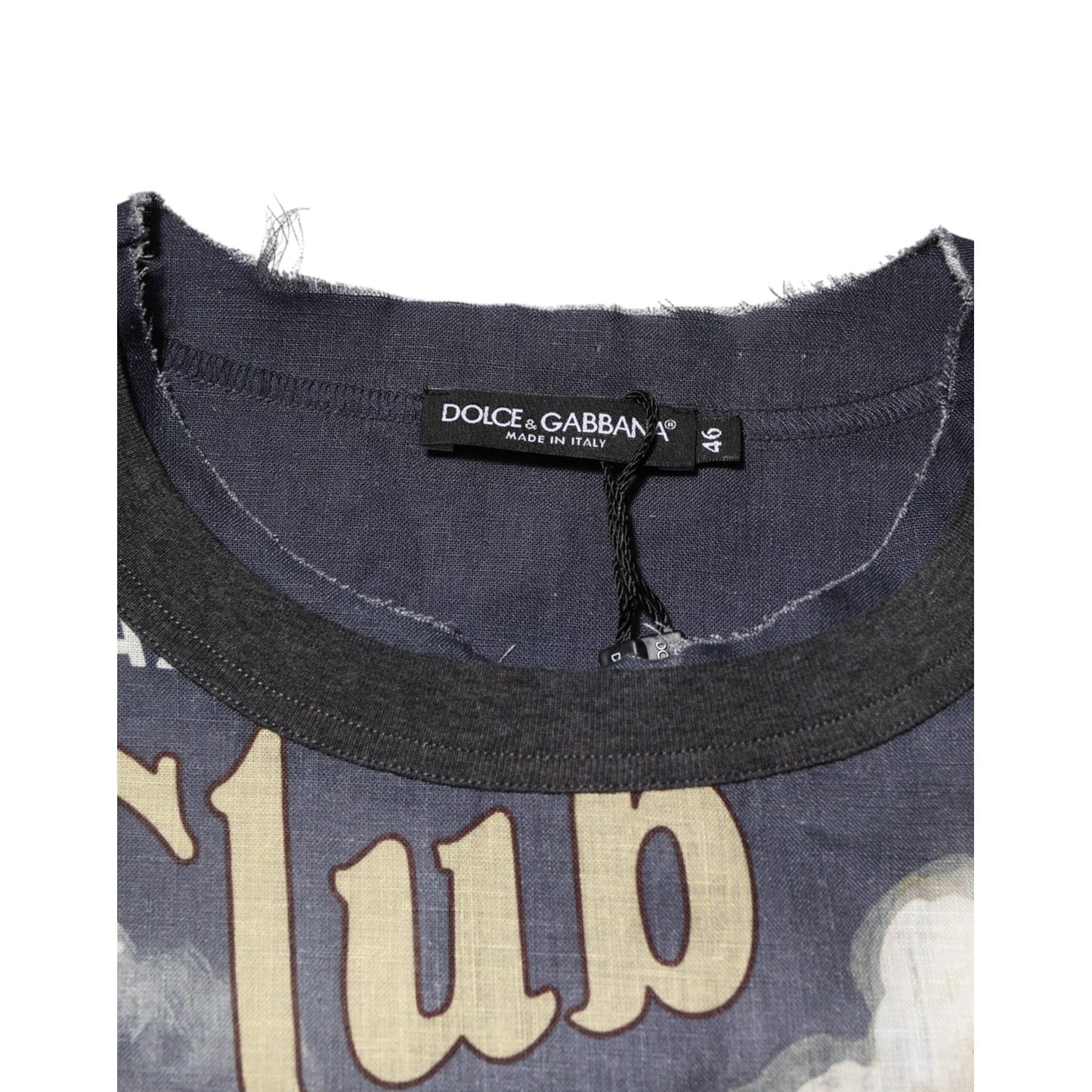 Dolce & Gabbana Palermo Jazz Club Linen Crew Neck Men T-shirt TSH91307-44